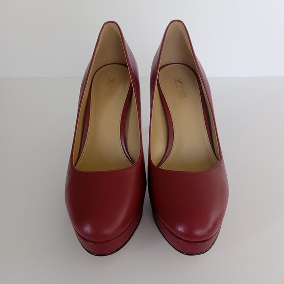 MICHAEL Michael Kors Chantal Rubin Red Leather Platform Pump Womens Size 7M - Picture 6 of 14